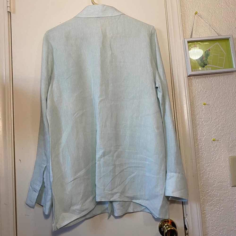 Worth New York Linen Shirt Women's Small Button Down Long Sleeve Made in USA - Picture 6 of 6